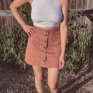 Cute Tan High Waisted A-Line Skirt ✨